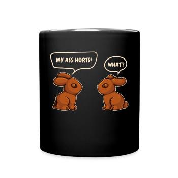 Chocolate Bunny Chocolate Easter Bunny Funny Saying - Full Colour Mug - black - Front