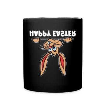 Happy Easter Easter Bunny Easter Bunny Hoppelhase - Full Colour Mug - black - Front