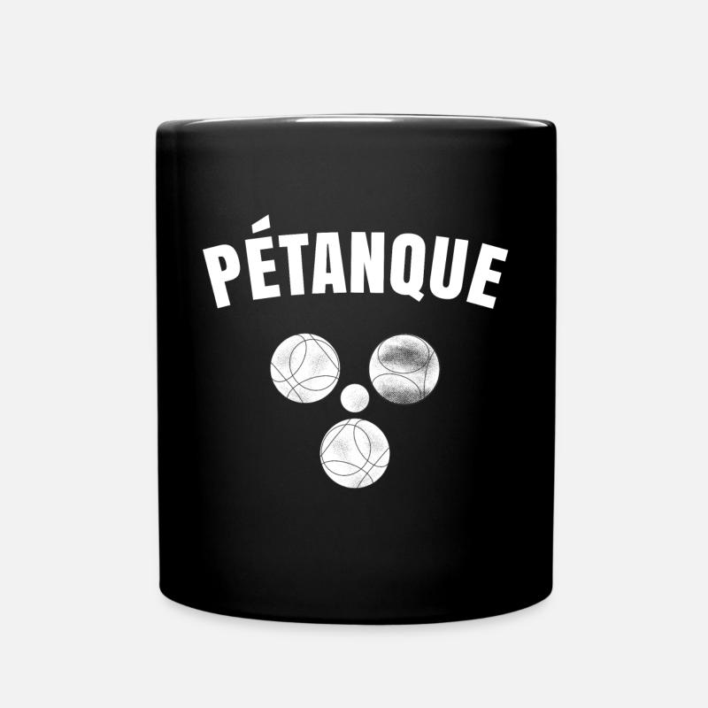 Petanque Boule Ball Game Petanque Sport Tournament - Full Colour Mug - black