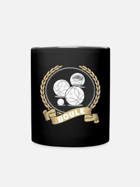 Boule Kugel Spiel Petanque Boules Sport Turnier - Tasse einfarbig - Schwarz