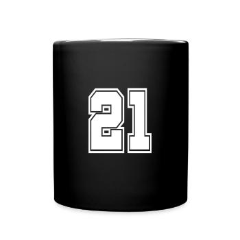21 numéro de maillot de football - Mug uni - noir - Devant