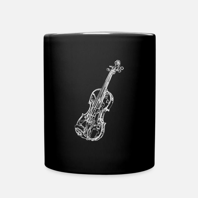 Geige - Tasse einfarbig - Schwarz