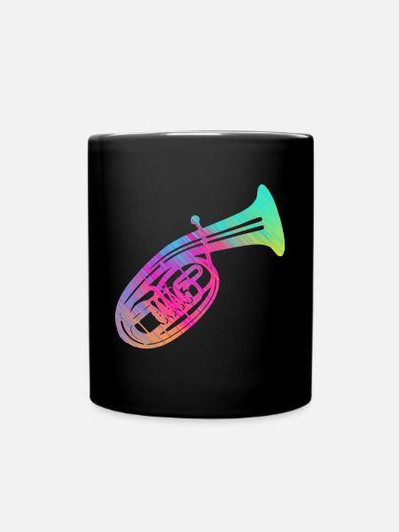 Tenorhorn Tenorhornist Horn Blasmusik Instrument - Tasse einfarbig - Schwarz