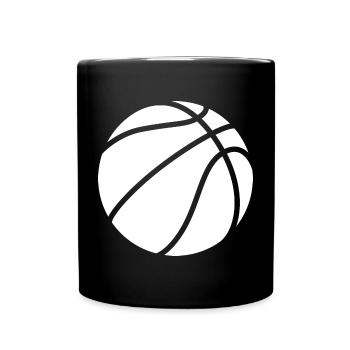 Logo de basket-ball blanc - Mug uni - noir - Devant