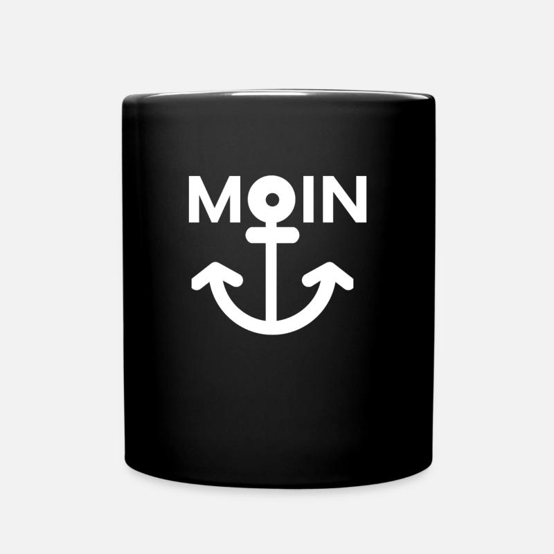 Moin T-Shirt Anker Design Lustig 2023 - Tasse einfarbig - Schwarz