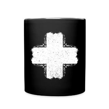 Switzerland / Suisse / Swiss Cross - Full Colour Mug - black - Front