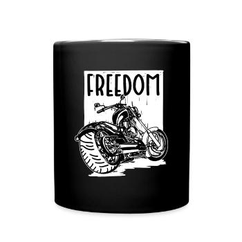 Motorrad Motorräder Biker Wild Freiheit Statement - Tasse einfarbig - Schwarz - Vorne