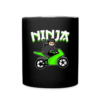 Biker Ninja Motorcyclist Motorbikes Motorbike - Full Colour Mug - black - Front