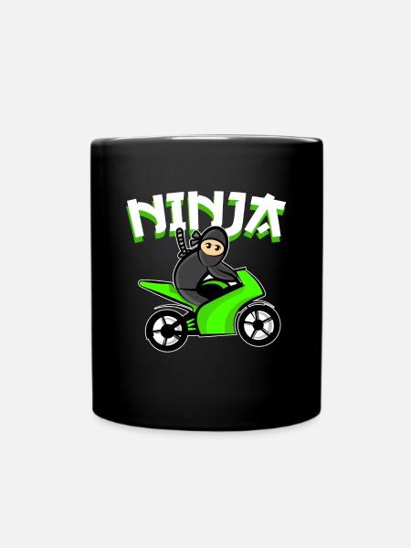Biker Ninja Motorcyclist Motorbikes Motorbike - Full Colour Mug - black