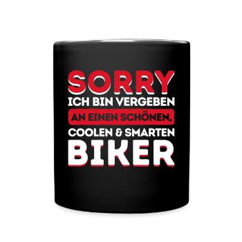 Motorrad Motorräder Biker Lustig Sprüche Cool - Tasse einfarbig - Schwarz - Vorne