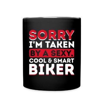 Biker Motorradfahrer Motorrad Motorräder Spruch - Tasse einfarbig - Schwarz - Vorne