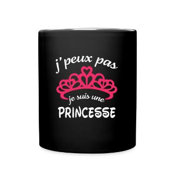 t-shirt J'peux pas je suis une princesse - Mug uni - noir - Devant