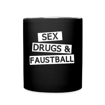 Faustball Fistball Sport Rückschlagspiel Spruch - Tasse einfarbig - Schwarz - Vorne