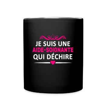 Aide-soignante qui déchire - Mug uni - noir - Devant