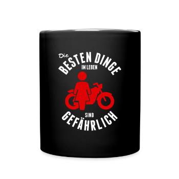 Motorbike motorbikes biker funny humorous sayings - Full Colour Mug - black - Front