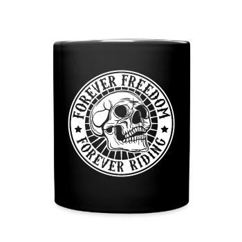 Liberté moto motard motos crâne - Mug uni - noir - Devant