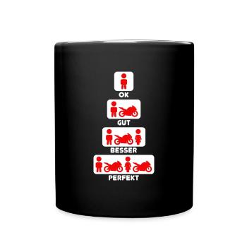 Motorrad Evolution Entwicklung Biker Motorräder - Tasse einfarbig - Schwarz - Vorne