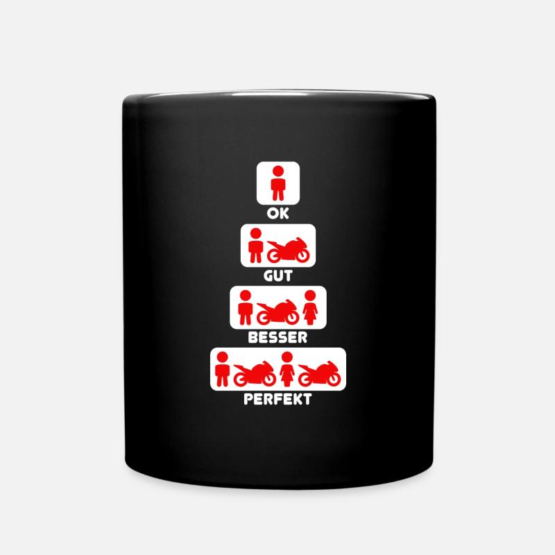 Motorrad Evolution Entwicklung Biker Motorräder - Tasse einfarbig - Schwarz