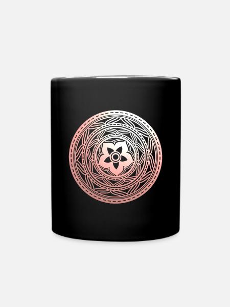 Motif Mandala Floral Pastel - Mug uni - noir