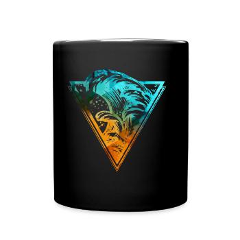 colored breaking surf wave - Full Colour Mug - black - Front