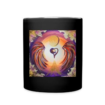 Heart angel of self-confidence - Full Colour Mug - black - Front