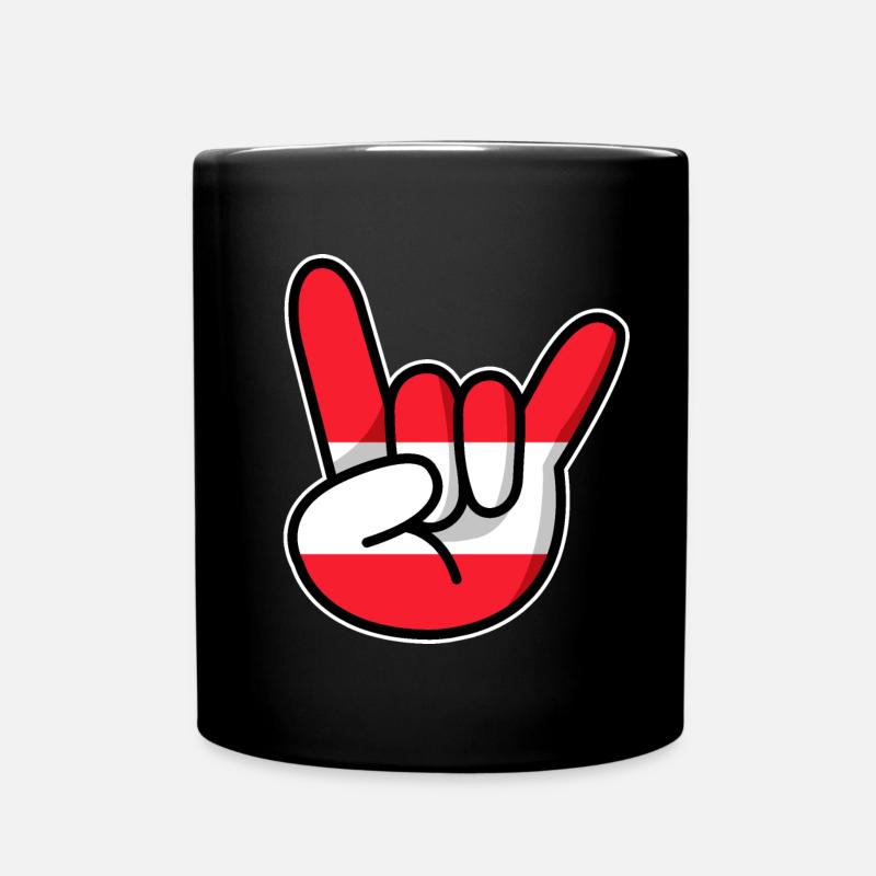 POMMESGABEL ÖSTERREICH | METAL | ROCK - Tasse einfarbig - Schwarz