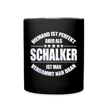 Schalker Fan Design Geschenkidee - Tasse einfarbig - Schwarz - Vorne