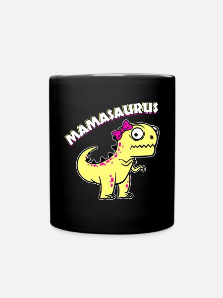 Mère Supermama Meilleur dinosaure mère Drôle - Mug uni - noir
