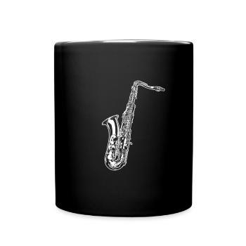 Saxophone - Mug uni - noir - Devant