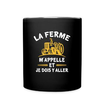 t-shirt ferme agriculture agriculteur ferme paysan - Mug uni - noir - Devant