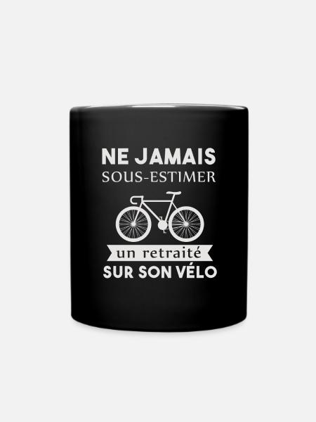 Sous estimer retraité vélo humour cycliste drôles - Mug uni - noir