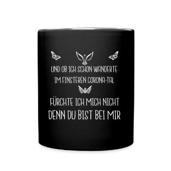 Pandemie Krise Bibel Christus Geschenk - Tasse einfarbig - Schwarz - Vorne