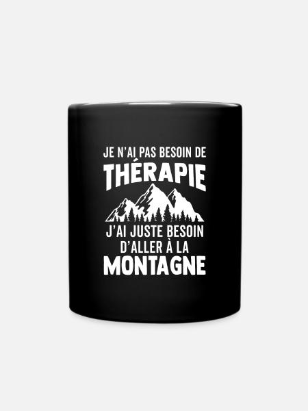 T-shirt randonnée - thérapie montagne - Mug uni - noir