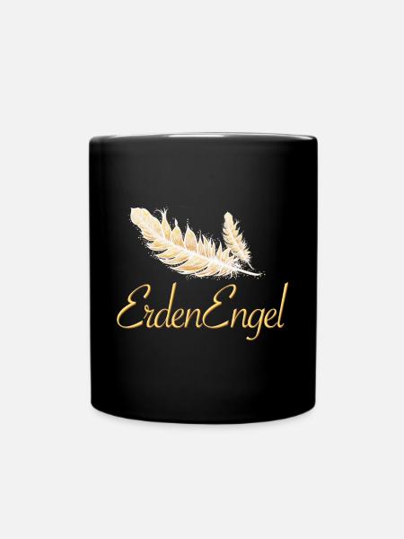 ErdenEngel mit Feder - Sonja Ariel von Staden - Tasse einfarbig - Schwarz