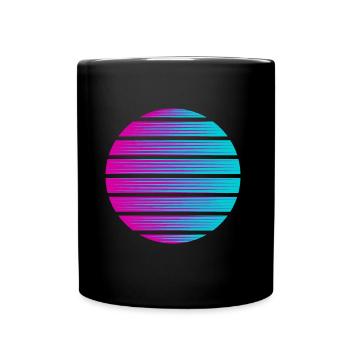 Kreis Farbverlauf Hintergrund Vorlage Symbol cool - Tasse einfarbig - Schwarz - Vorne