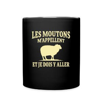 les moutons m'appellent et je dois y aller - Mug uni - noir - Devant