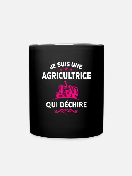 Je suis une agricultrice qui déchire - Mug uni - noir