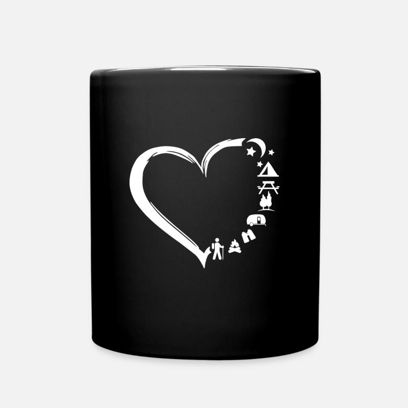 Ich mag Camping Bergwandern - Tasse einfarbig - Schwarz