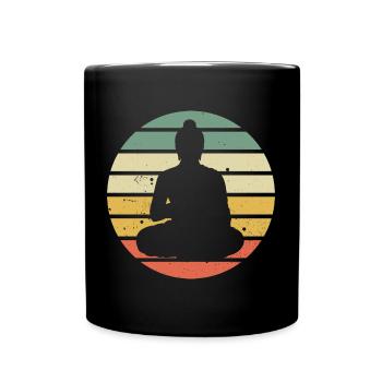 Cadeau de méditation Yoga Bouddha Bouddhisme Vintage - Mug uni - noir - Devant