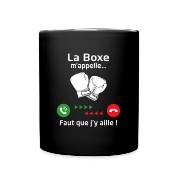 Boxen ruft mich an ... ich muss gehen! - Tasse einfarbig - Schwarz - Vorne