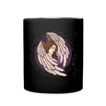 Art de la Femme Ailée Ange Endormie - Mug uni - noir - Devant