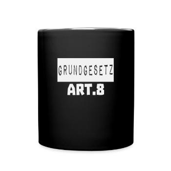 Grundgesetz Artikel 8 - Tasse einfarbig - Schwarz - Vorne