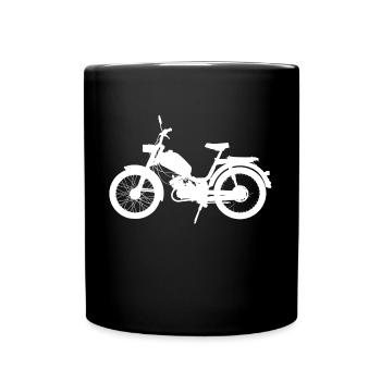 Mofa Moped Roller Motorrad Oldtimer Zweitakter - Tasse einfarbig - Schwarz - Vorne