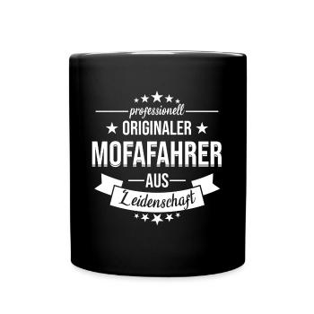Mofa Moped Roller Motorrad Retro Spruch - Tasse einfarbig - Schwarz - Vorne