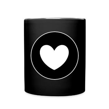 Contrast heart design for expressive clothing - Full Colour Mug - black - Front