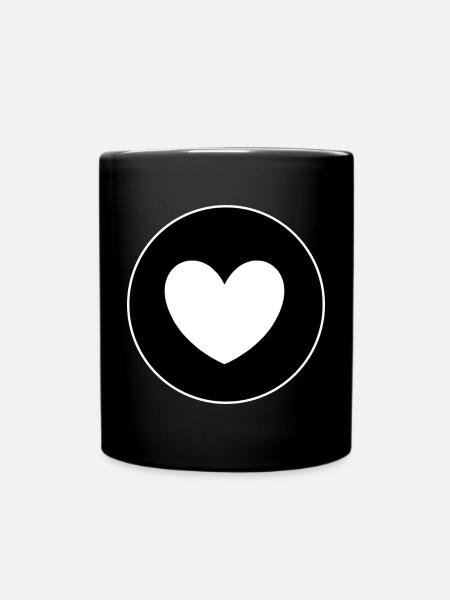 Design de cœur contrasté pour des vêtements expressifs - Mug uni - noir