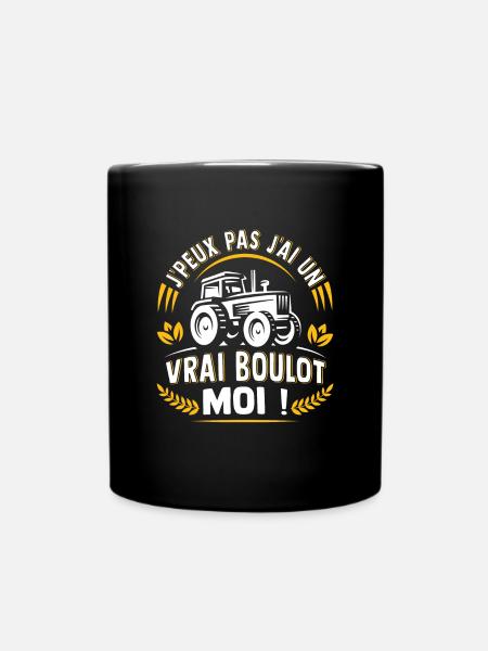 j'ai un vrai boulot moi ! agriculteur t-shirt - Mug uni - noir