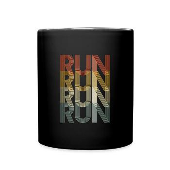 vintage t-shirt run running shirt runner - Mug uni - noir - Devant