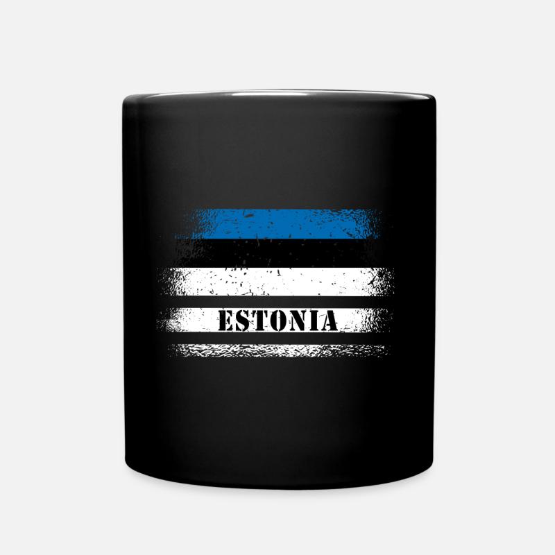 Estland Vintage Flagge - Tasse einfarbig - Schwarz