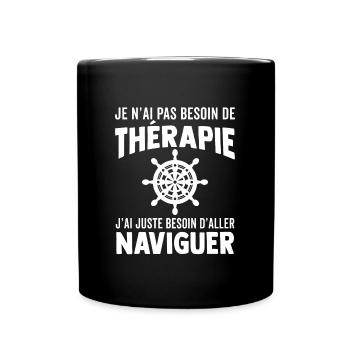 d'aller naviguer capitaine t-shirt - Mug uni - noir - Devant